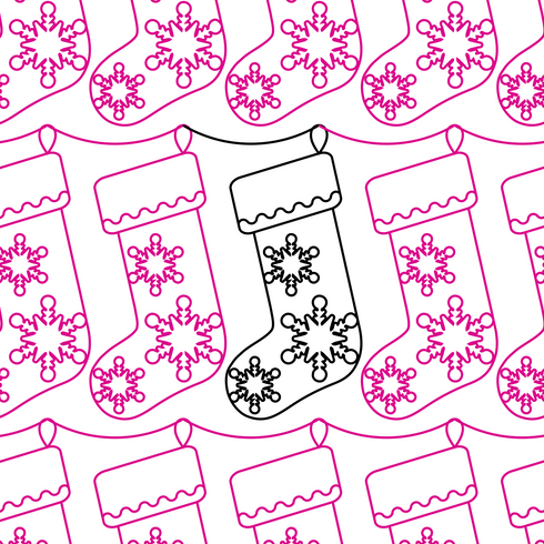 Stocking with Snowflakes